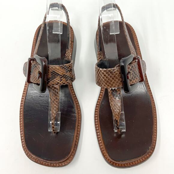 Prada Vintage Brown Snakeskin Sandals – Size 35.5 - Picture 2 of 9